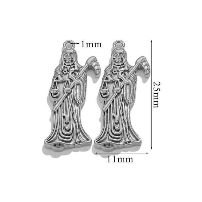 Death God Stainless Steel Charms Gold Colour Christian Grim Reaper Pendant Women DIY Making Jewelry Accessories