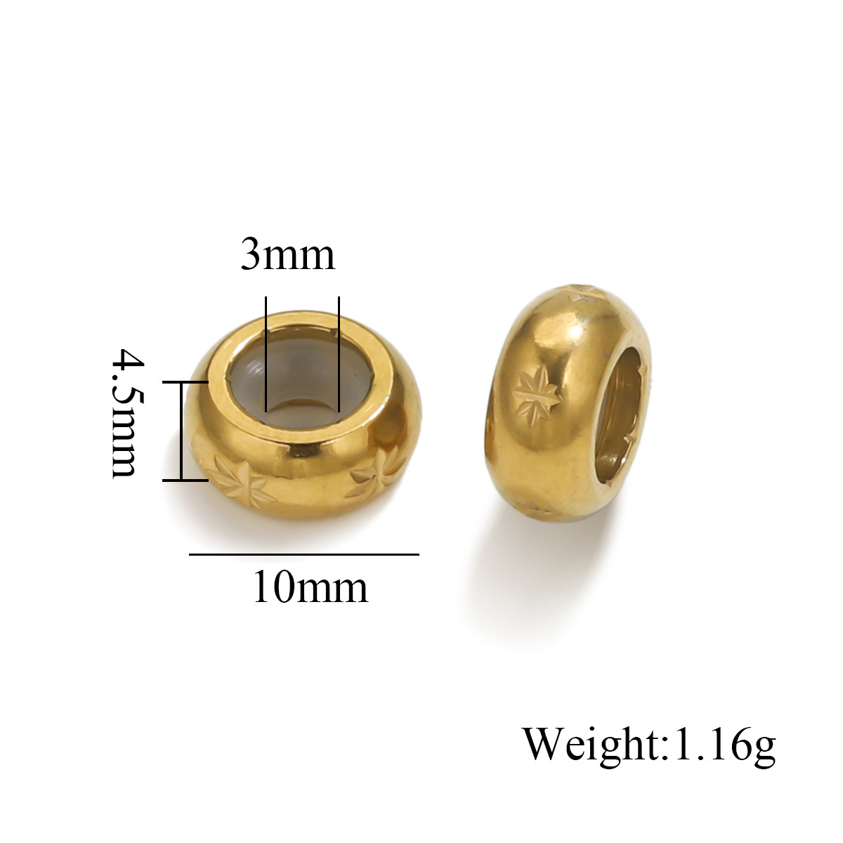 Stainless Steel Vintage Rune Beads Butterfly Feather Wings Buddha Beads 18K Gold Plated Pvd DIY Bracelet Jewelry Making