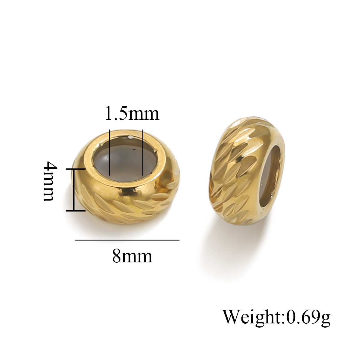 Stainless Steel Vintage Rune Beads Butterfly Feather Wings Buddha Beads 18K Gold Plated Pvd DIY Bracelet Jewelry Making