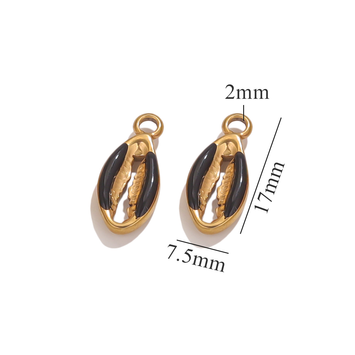 Stainless Steel Multicolour Enamel Cowrie Shell Charms Pendants for DIY Bracelets Necklace Jewelry Making Accessories