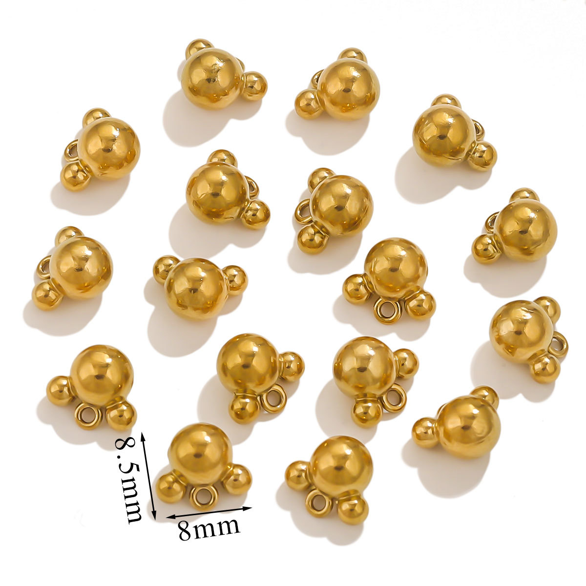 Mini Stainless Steel Charms 3D Geometric Shell Cherry Rabbit Gold Color Pendants DIY Women Jewelry Making Necklace Findings