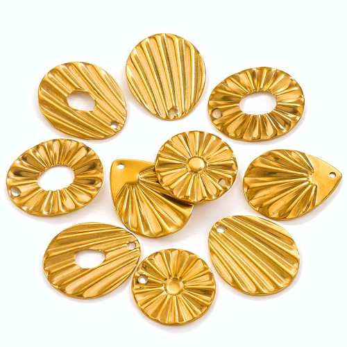 Stainless Steel Golden Classic Water Drop Irregular Charms Pendants for DIY Necklace Bracelet Earrings Jewelry Making