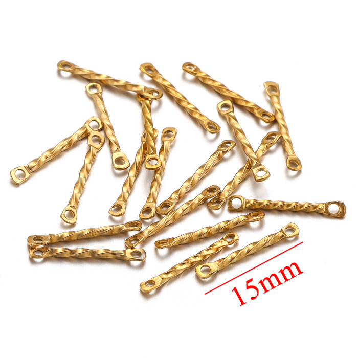 Stainless Steel Double Hole Twisted Rod Connectors for DIY Jewelry Necklace Findings Bracelets Supplies Earrings Making