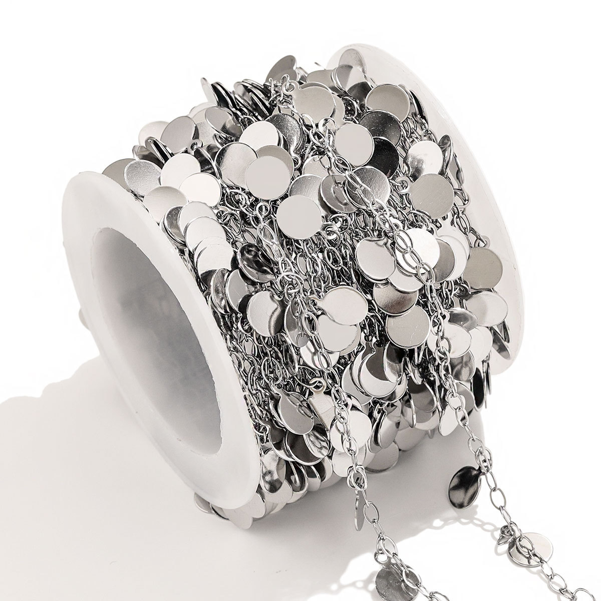 Stainless Steel Disc Chains Gold Color Round Charms Pendants Chain for Jewelry Making DIY Necklace Bracelet