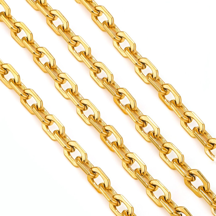PVD Gold Plated Stainless Steel Thick Large Heavy Chains for Jewelry Making Necklace Bracelet DIY Jewelry Chain Finding