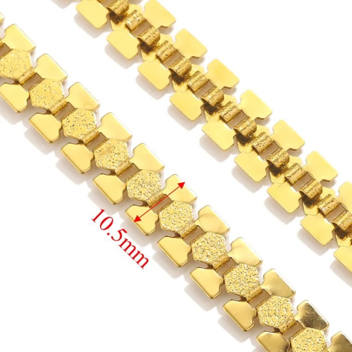 Non Fade Stainless Steel Hip Hop Punk Teardrop Bracelet DIY Jewellery Handmade Necklace Bracelet Gold Plated Chain Supplies