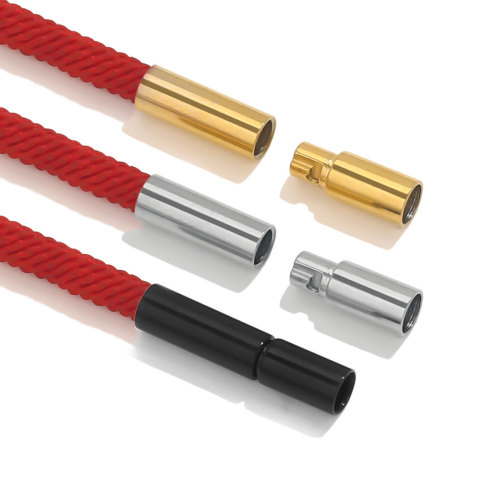 Stainless Steel Clasps Gold Silver Rose Gold Color Leather Cord End Connector for DIY Necklace Bracelet Jewelry Making