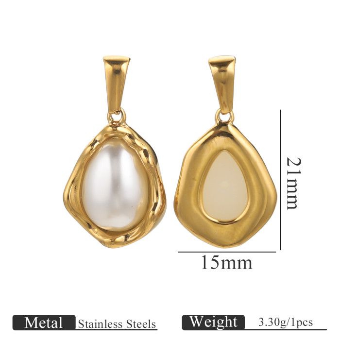 New Retro 18K Gold Plated Pearl Star Heart Charms Diy Earrings Components Necklace Pendant Jewelry Findings Accessories