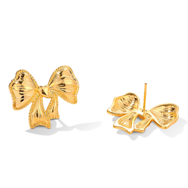 European and American Fashionable Bow Earrings for Women Trendy High-end Earrings