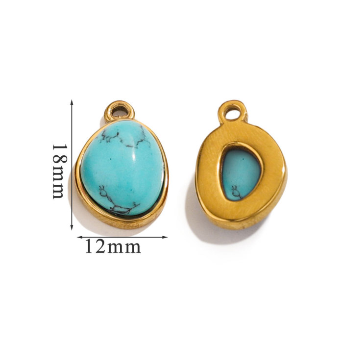 New 18K Gold Plated Natural Stone Waterdrop Charms DIY for Pendant Necklace Earrings Jewelry Findings Accessories