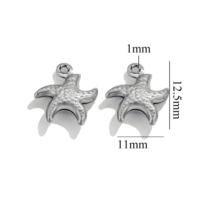 Stainless Steel Hollow Five-pointed Star Moon Pendant Waterproof Pvd Gold Plated Charm DIY Charm Earrings Chain Jewelry Making