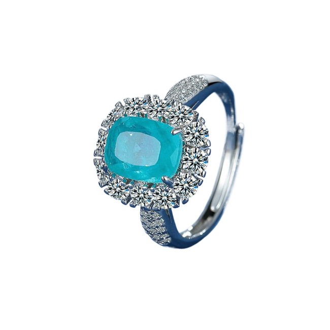 European and American Ladies Ring Jewelry Full of Diamond Luxury Opening Adjustable Ladies Ring Halloween Gift