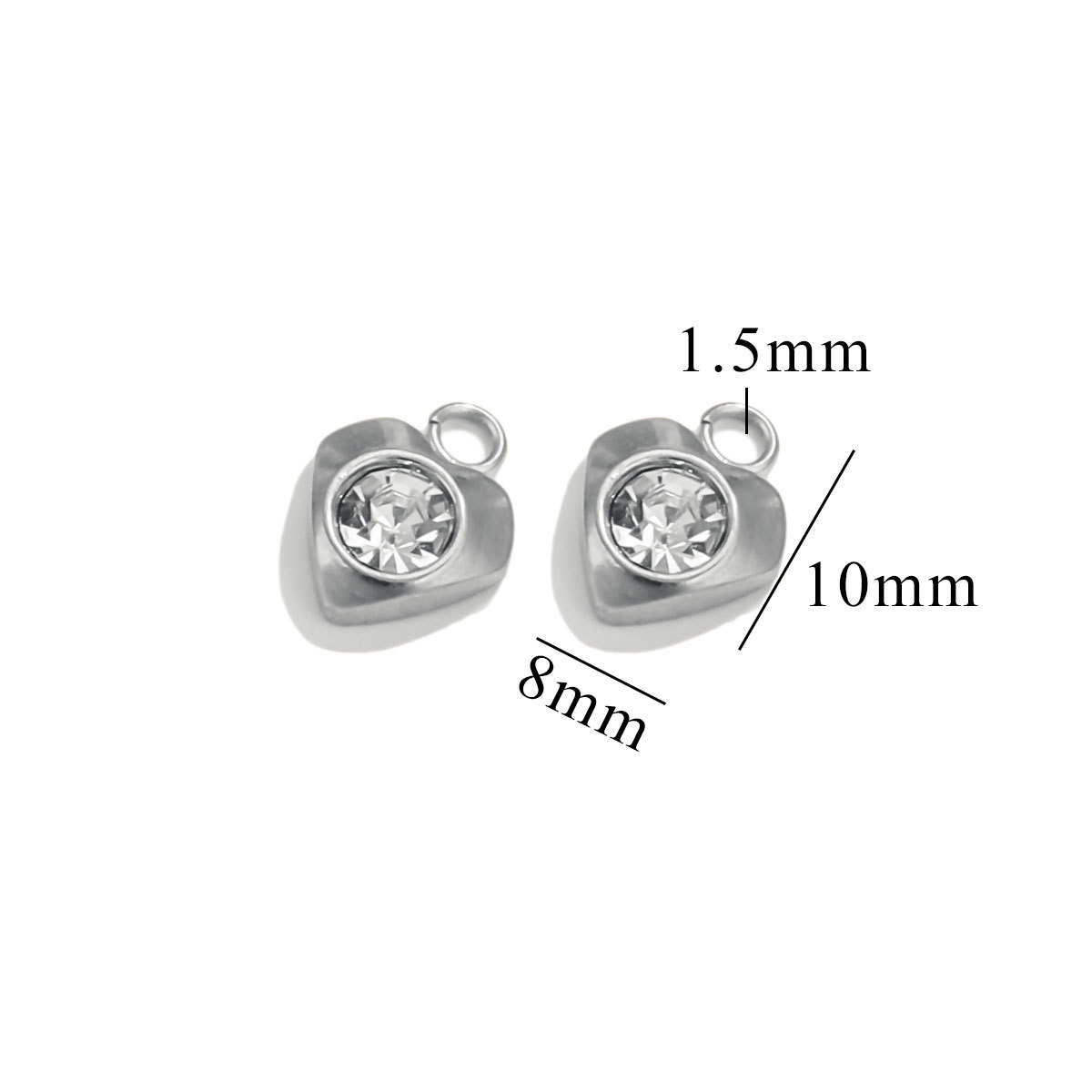 Stainless Steel Heart Zircon Charms Star Beads Jewelry Findings DIY Exquisite Necklace Bracelets Supplies Earrings Making