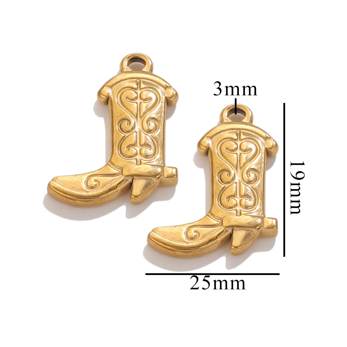 18K Charm Stainless Steel Sneaker High Heel Pendant DIY Men’s and Women’s Gold Necklace Earring Connector Wholesale