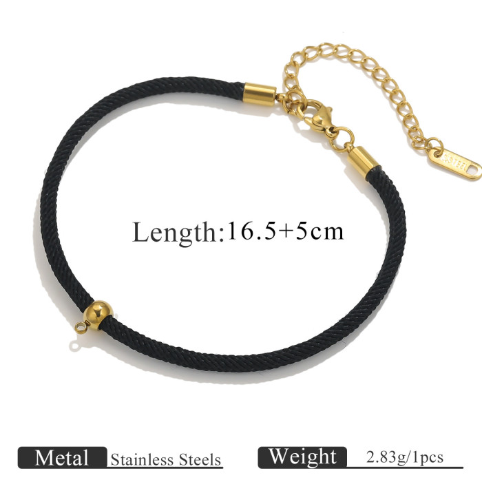 Stainless Steel Rope Bracelet Connectors Blank Base DIY Adjustable Bracelet Making Accessories Handmade Jewelry Supplies
