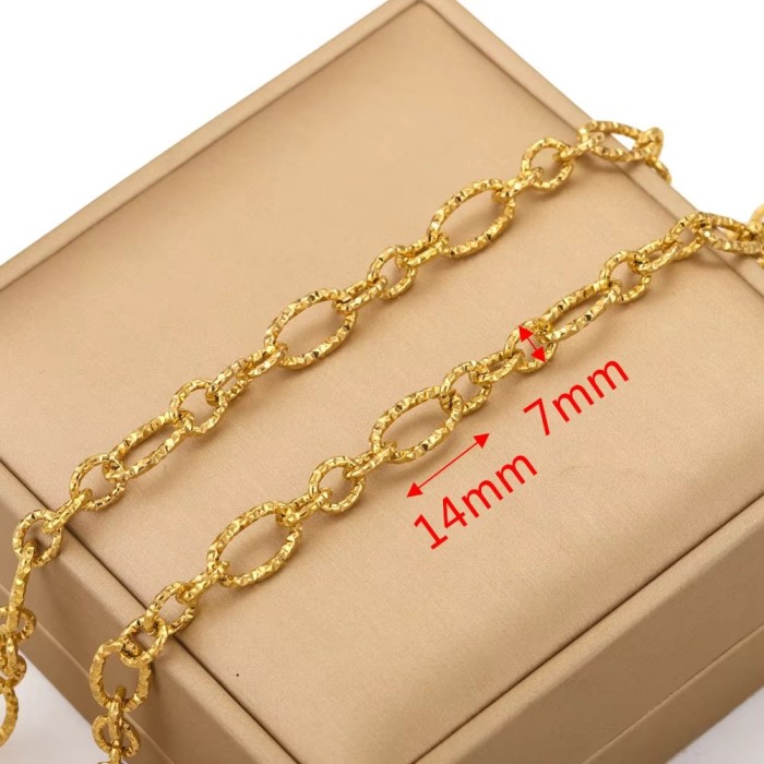 Stainless Steel PVD 18K Gold Plated Link Chain Big Rolo Cable Bulk Chains for Jewelry Making Necklace Bracelet Accessories