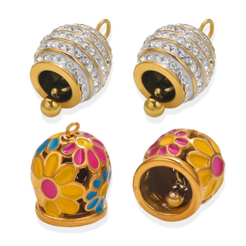 Stainless Steel Gold Bell Pendant Is Used for DIY Necklace Bracelet Jewelry Making Material Needle and Accessories