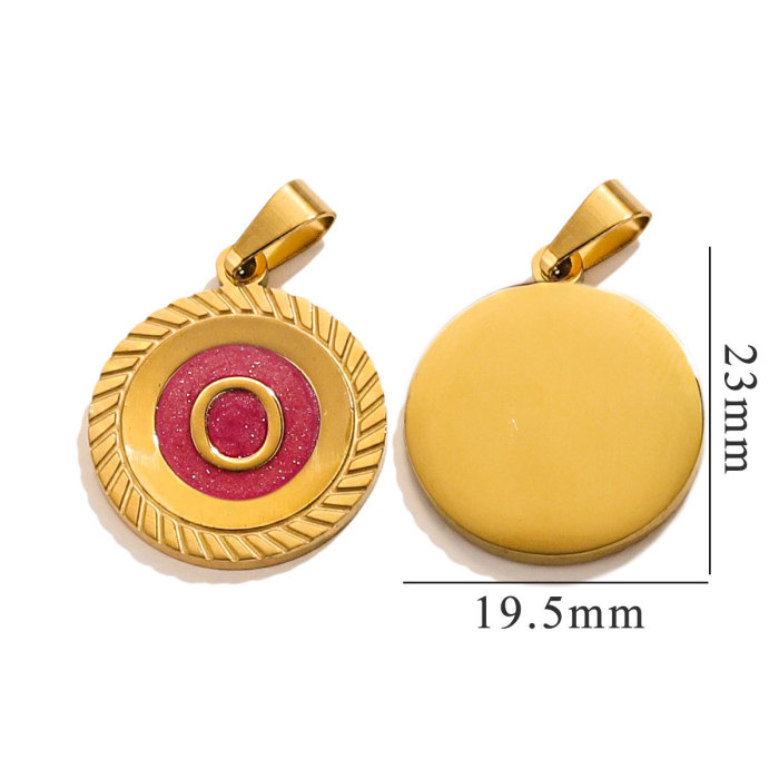 A-Z Stainless Steel Enamel Colorful Pendant Hang Letters Fit DIY Bracelet Pet Collar Necklace Jewelry Making