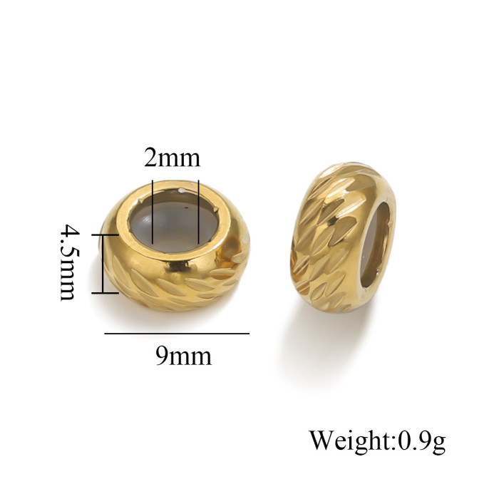 Stainless Steel Vintage Rune Beads Butterfly Feather Wings Buddha Beads 18K Gold Plated Pvd DIY Bracelet Jewelry Making