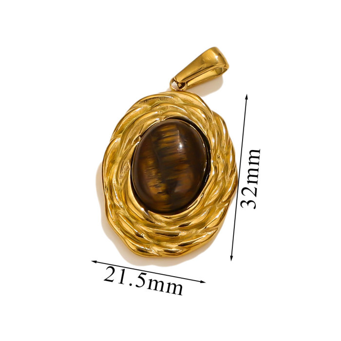 Stainless Steel Charms Pendant Oval Metal Charm for Jewelry Making Materials Keychain Necklace Bracelet Women Craft Bulk