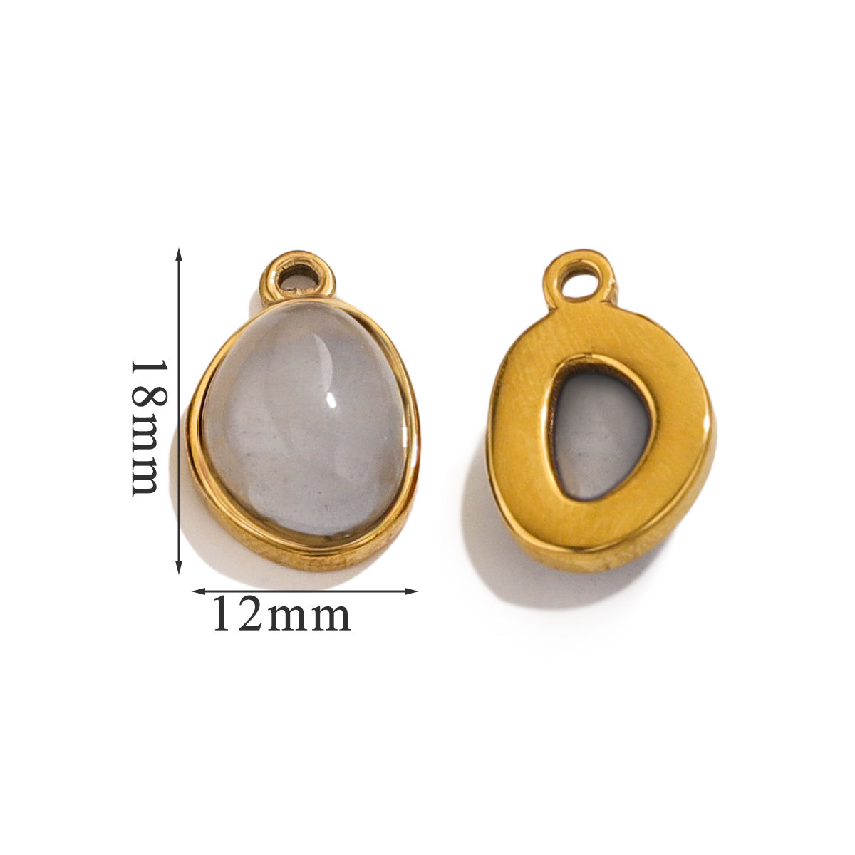 New 18K Gold Plated Natural Stone Waterdrop Charms DIY for Pendant Necklace Earrings Jewelry Findings Accessories