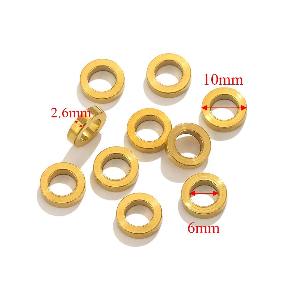 Stainless Steel Round Big Hole Bead Loose Spacer Beads for Jewelry Making Bracelet Jewelry Components Wholesale Bulk Item