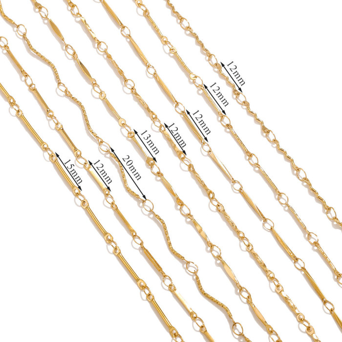 Stainless Steel 18K Gold Plated Titanium Steel Chain Accessories Non-Discoloring Ins Style Fashion Jewelry Accessories