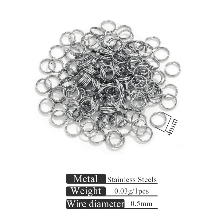 Stainless Steel Open Double Jump Rings for Key Double Split Rings Connectors DIY Craft Jewelry Making