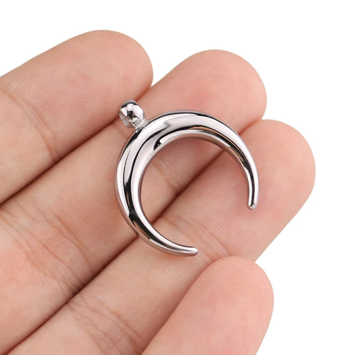 Moon Charms for Jewelry Making Supplies 18k Real Gold Plated Stainless Steel Charm in Bulk Women Pendant