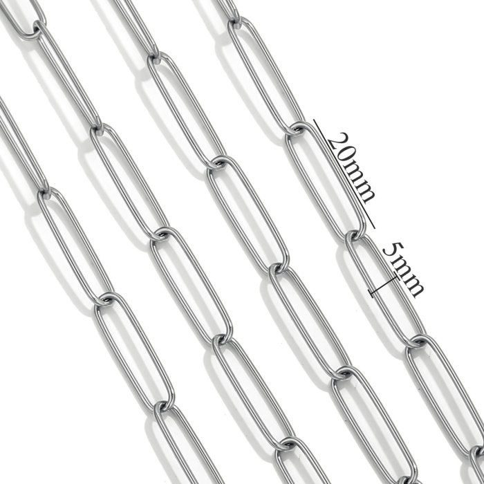 Stainless Steel Embossing Oval Rolo Cable Chains for DIY Women Jewelry Findings Necklace Making Men Bracelets Components