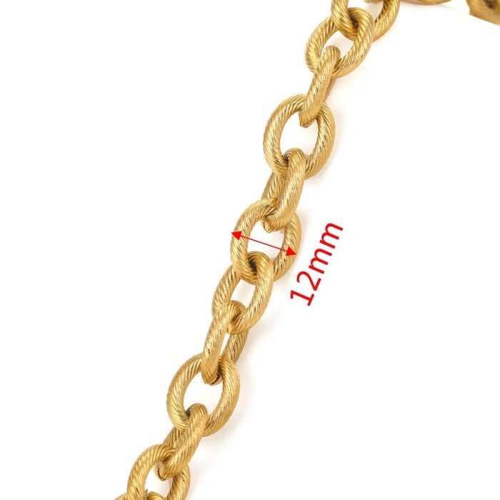 Stainless Steel PVD 18K Gold Plated Link Chain Big Rolo Cable Bulk Chains for Jewelry Making Necklace Bracelet Accessories