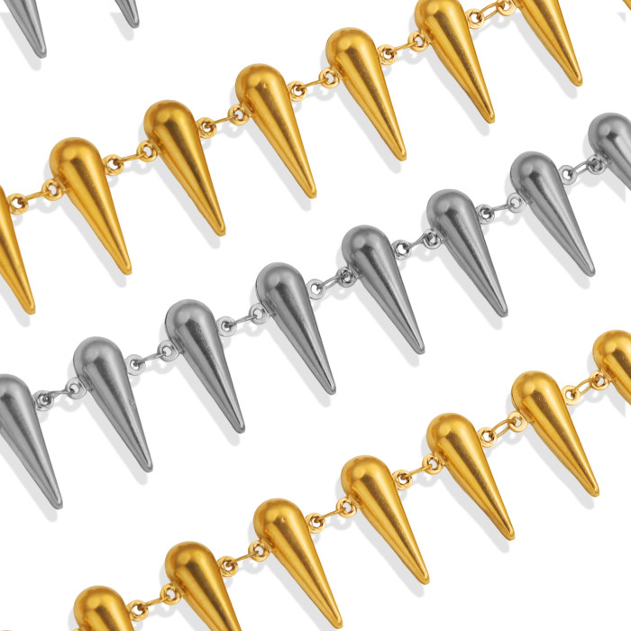Stainless Steel Gold-plated Water Drop Hollow Chains Waterproof DIY Necklace Bracelet Jewelry Making Materials Wholesale