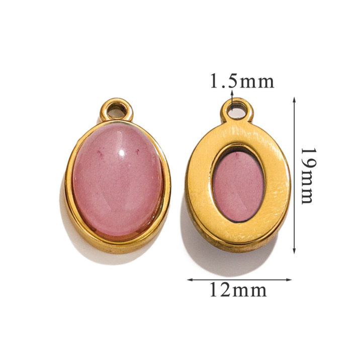 Stainless Steel Crystal Glass Square Talisman Pendant Suitable for DIY Women's Earrings Necklace Jewelry