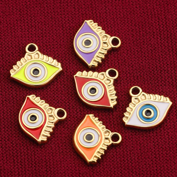 New Style Enamel Lucky Evil Eye Charms for Bracelet Necklace Earring Pendants Accessory DIY Eye Charm Jewelry Accessories
