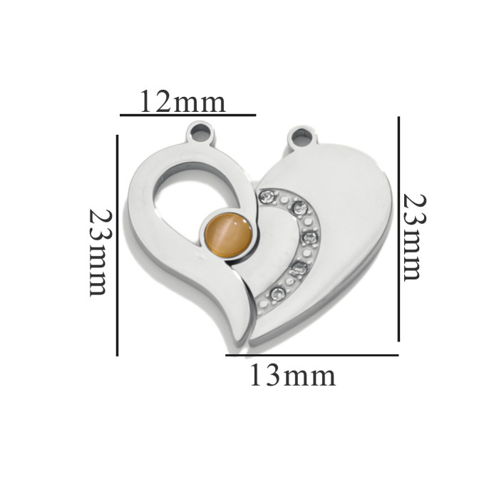 Fashion Best Friends Pendants Heart Enamel Metal Charms DIY Making Bracelets Necklace Women Jewelry Gifts
