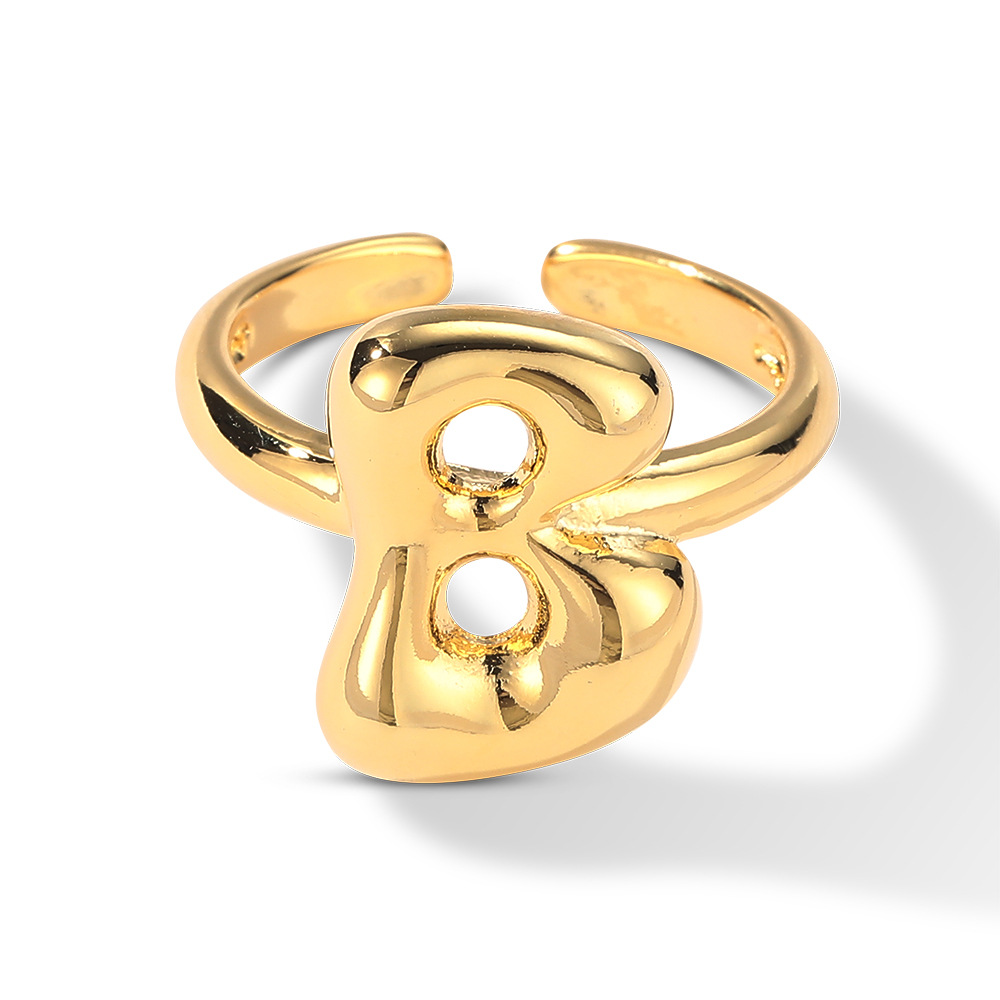 26 English Letter Open Finger Rings A-Z Initials Name Alphabet Female Creative Ring Fashion Wedding Party Jewelry Gifts