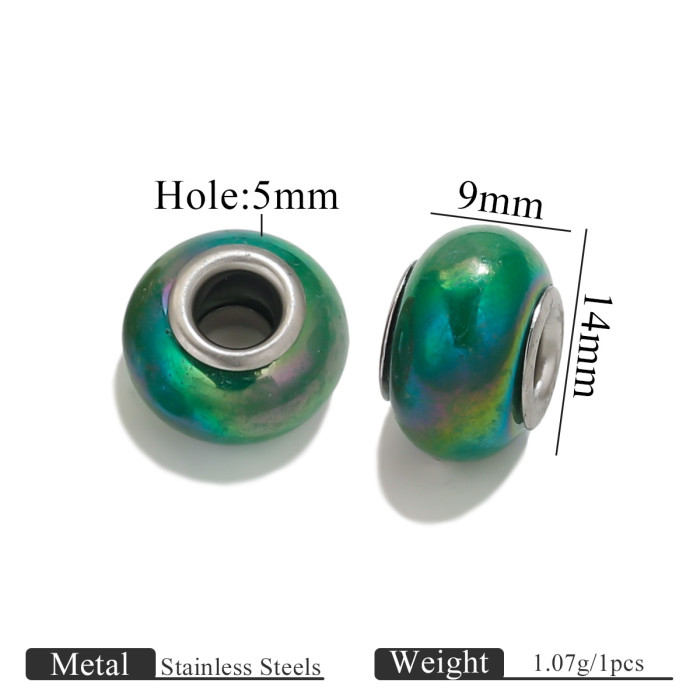 Big Hole Acrylic Beads Oblate Circle Spacer Loose Beads for DIY Jewelry Making Bracelet Necklace Pendant