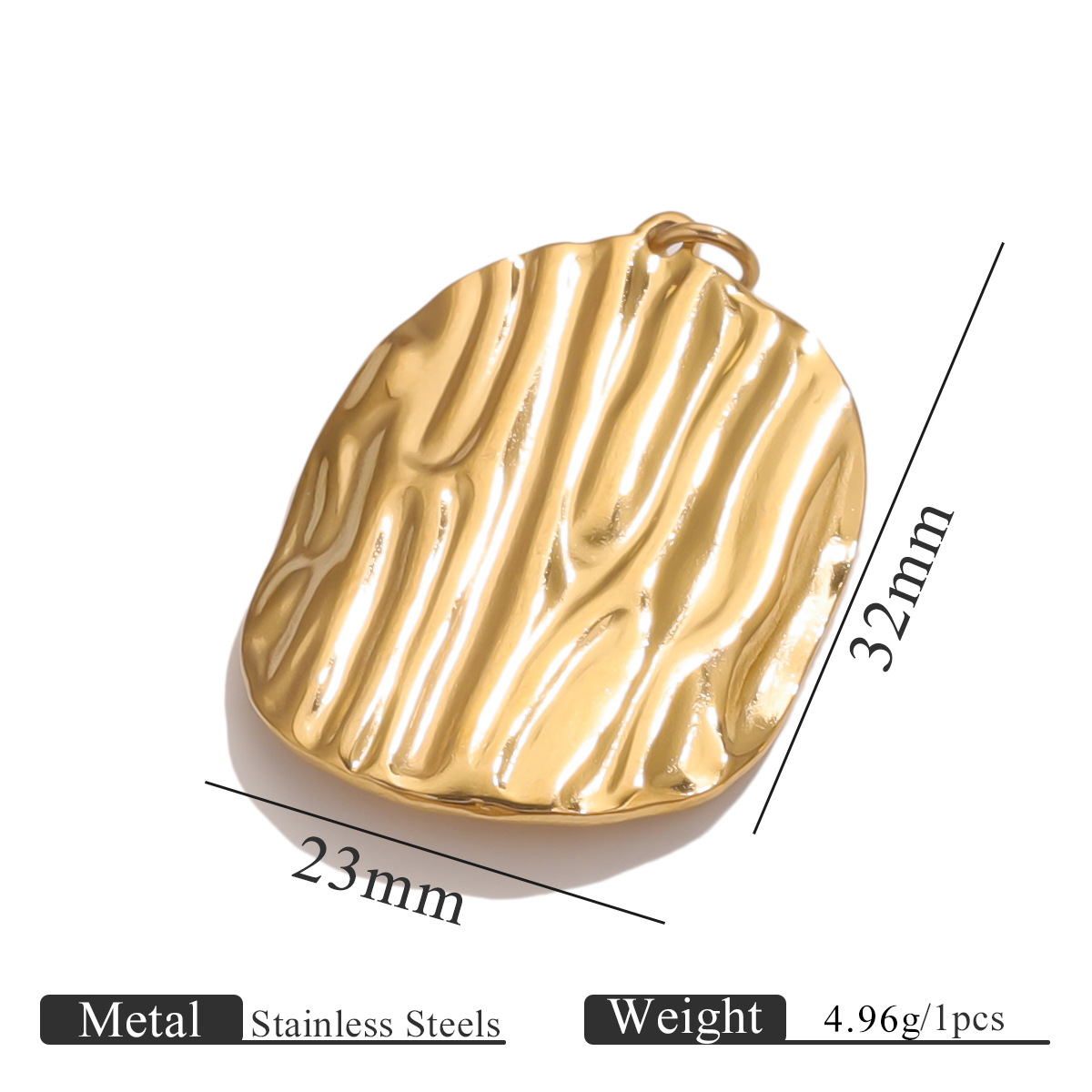 New 18K Gold Plated Stainless Steel Geometric Heart Fan Charms for DIY Pendant Ornament Jewelry Findings Accessories4