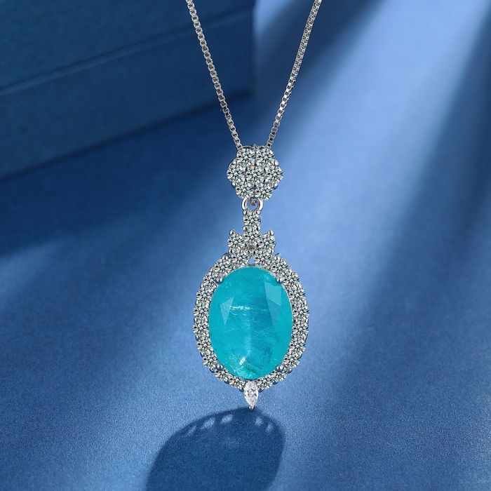 New Jewelry Set Full of Diamond Light Luxury Designer Jewelry Women's Stud Earrings Necklace
