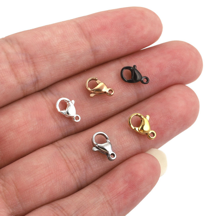 Stainless Steel Lobster Clasp Hooks Jewelry Findings for DIY Making Materials Necklace Bracelet Chain