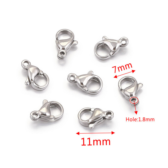 Stainless Steel Lobster Clasp Hooks Jewelry Findings for DIY Making Materials Necklace Bracelet Chain