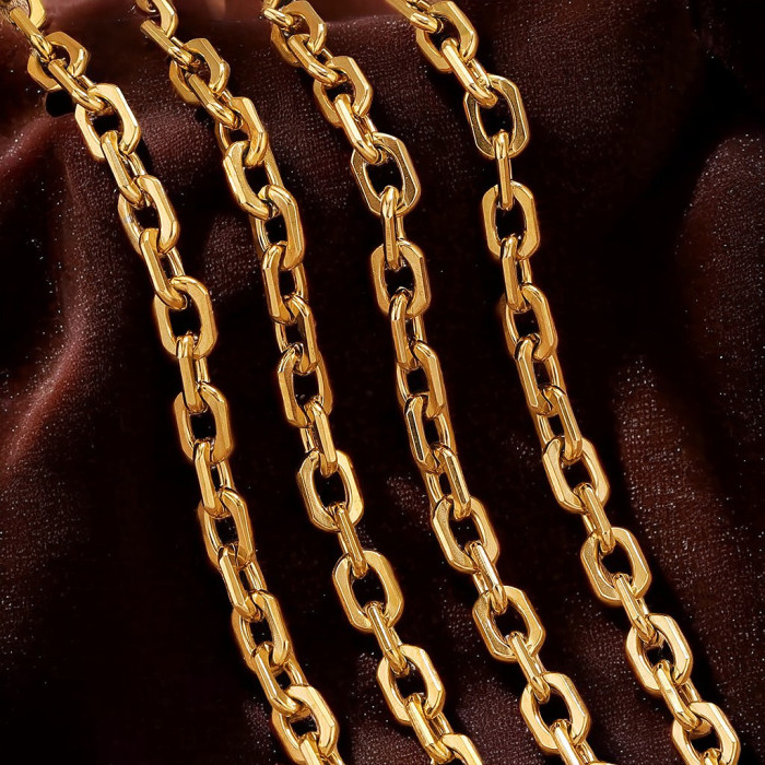 PVD Gold Plated Stainless Steel Thick Large Heavy Chains for Jewelry Making Necklace Bracelet DIY Jewelry Chain Finding