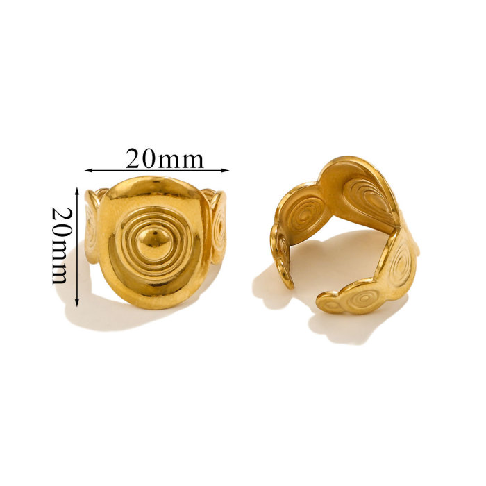 Stainless Steel Rings For Women Geometric Hollow Wide Open Rings Wings Snake Belt Chain Finger Rings Wedding Party Jewelry Gifts