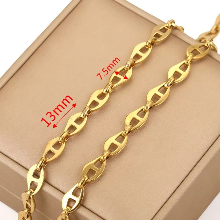 Stainless Steel PVD 18K Gold Plated Link Chain Big Rolo Cable Bulk Chains for Jewelry Making Necklace Bracelet Accessories