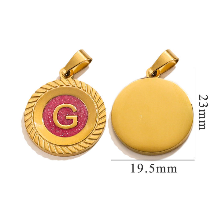 A-Z Stainless Steel Enamel Colorful Pendant Hang Letters Fit DIY Bracelet Pet Collar Necklace Jewelry Making