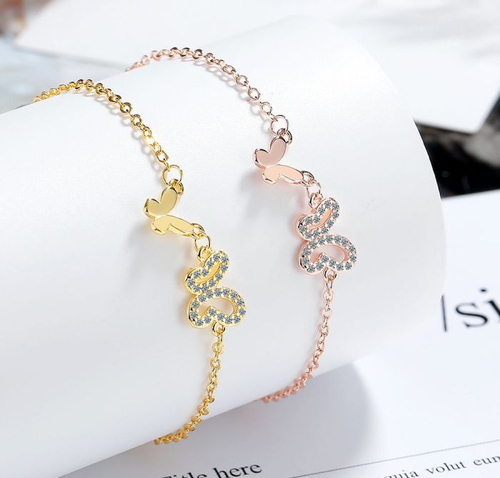 Fashion Crystal Zircon Butterfly Bracelet for Women Men Charms Party Gift Wedding Engagement Fashion Jewelry