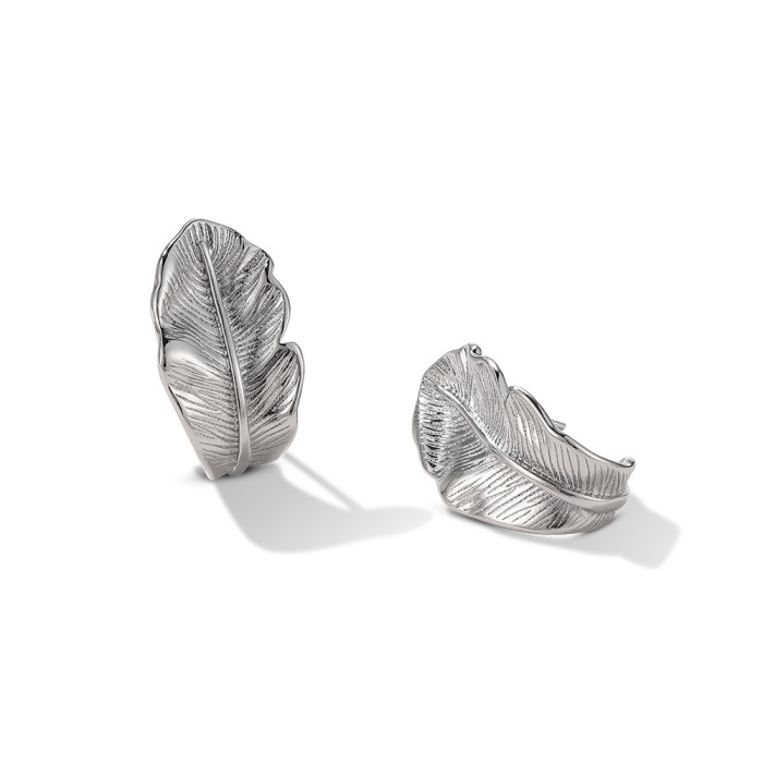 Vintage Textured Leaf Stud Earrings Metal 18K Gold Plated Lxuury Design Leaves Drop Earrings for Women Girls Party Je...