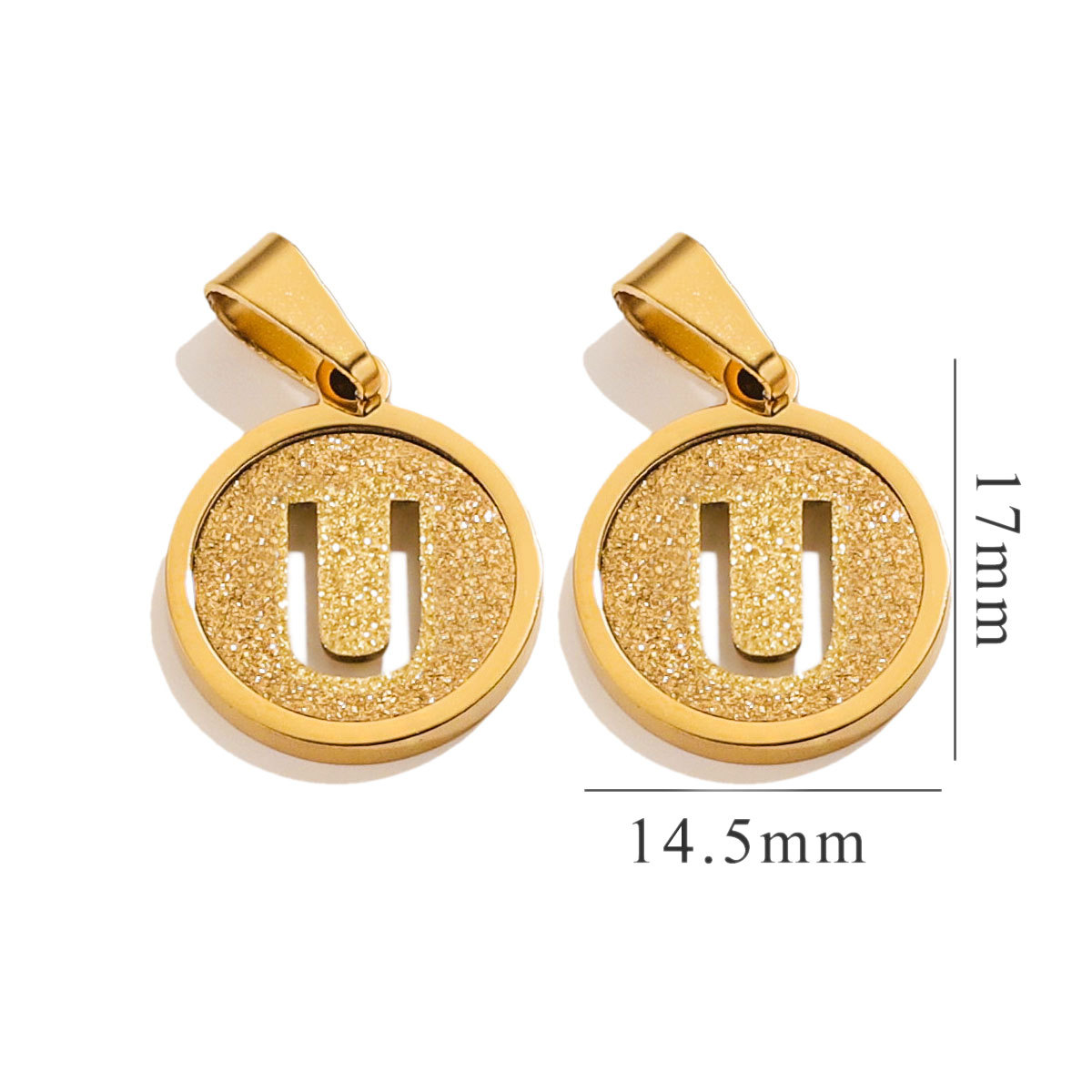 Round Hollow 26 Letters Pendant Necklace Jewelry 18K Gold Plated Accessories Women Girls Gift