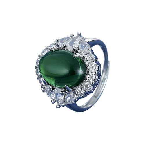 Wholesale Fashion Jewelry green  Agate Special Ring For Women Feature Concise Namour Charm Gift Seasons