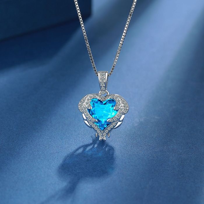 Trendy Heart Cubic Zirconia Necklaces for Women Crystal Necklace Party Everyday Jewelry